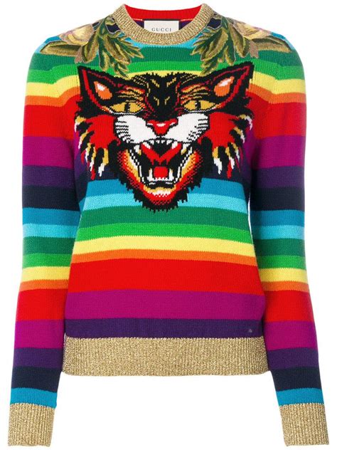 gucci rainbow tiger sweater replica|gucci flying tiger sweater.